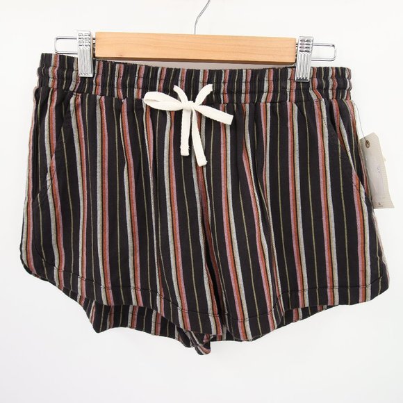 Billabong Pants - Billabong Shorts Size Large Black Striped High Waisted Pull-On Road Trippin NWT